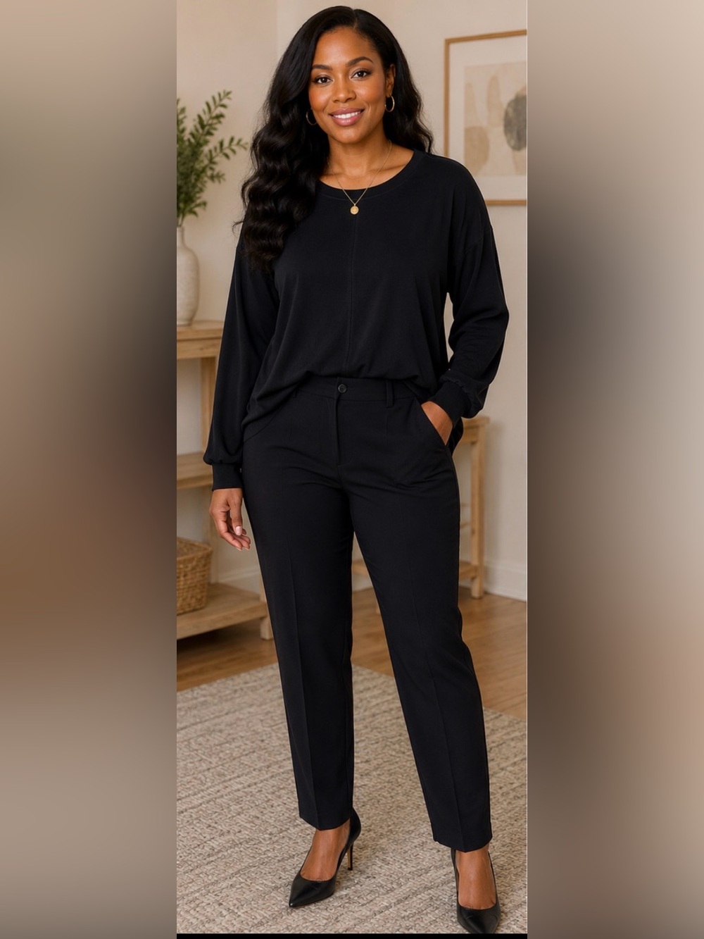 Zara Classic Navy Women's Straight-Leg Pants